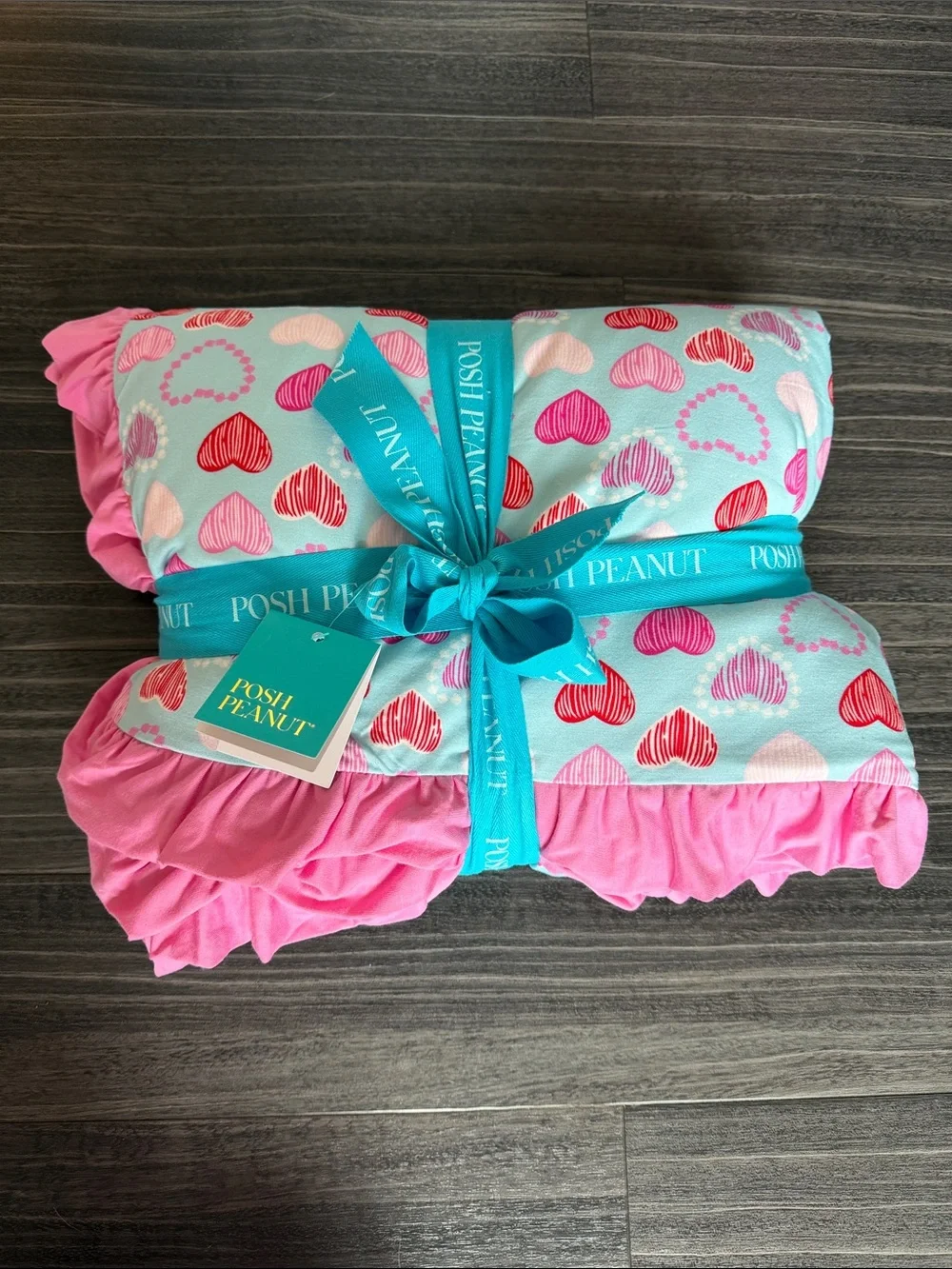 Posh Peanut Ruffled Luxe Plush Patoo Blanket